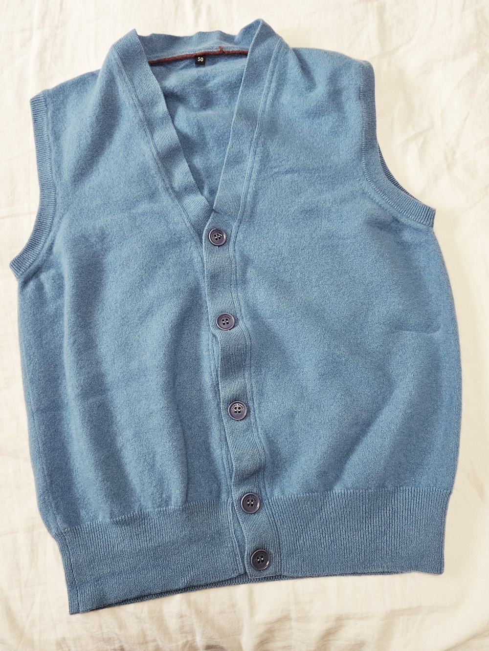 Loro Piana Light Blue Cashmere  Button-Up Vest